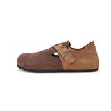 Load image into Gallery viewer, JOY&amp;MARIO Women’s and Men&#39;s Slip-On Cow Suede Couple Birken Shoes in Coffee-77193W/M