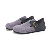 Load image into Gallery viewer, JOY&amp;MARIO Women’s and Men&#39;s Slip-On Cow Suede Couple Birken Shoes in Grey-77193W/M