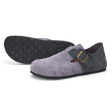 Load image into Gallery viewer, JOY&amp;MARIO Women’s and Men&#39;s Slip-On Cow Suede Couple Birken Shoes in Grey-77193W/M