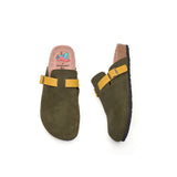 Women’s and Men's Slip-On Cow Suede Couple Mule Birken Slippers Shoes-77196W/M