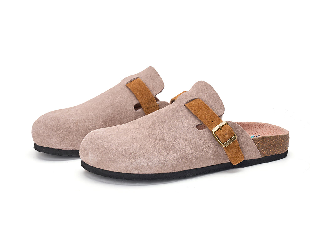 Women’s and Men's Slip-On Cow Suede Couple Mule Birken Slippers Shoes-77196W/M