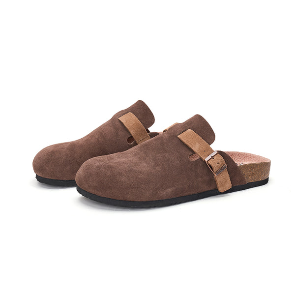 Women’s and Men's Slip-On Cow Suede Couple Mule Birken Slippers Shoes-77196W/M