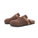 Load image into Gallery viewer, JOY&amp;MARIO Women’s and Men&#39;s Slip-On Cow Suede Couple Birken Slipper Shoes in Coffee-77196W/M