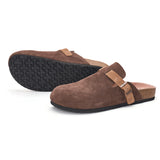 Women’s and Men's Slip-On Cow Suede Couple Mule Birken Slippers Shoes-77196W/M