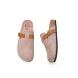 Women’s and Men's Slip-On Cow Suede Couple Mule Birken Slippers Shoes-77196W/M