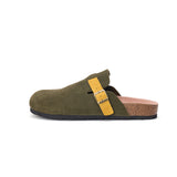 Load image into Gallery viewer, JOY&amp;MARIO Women’s and Men&#39;s Slip-On Cow Suede Couple Birken Slipper Shoes in Dk Green-77196W/M
