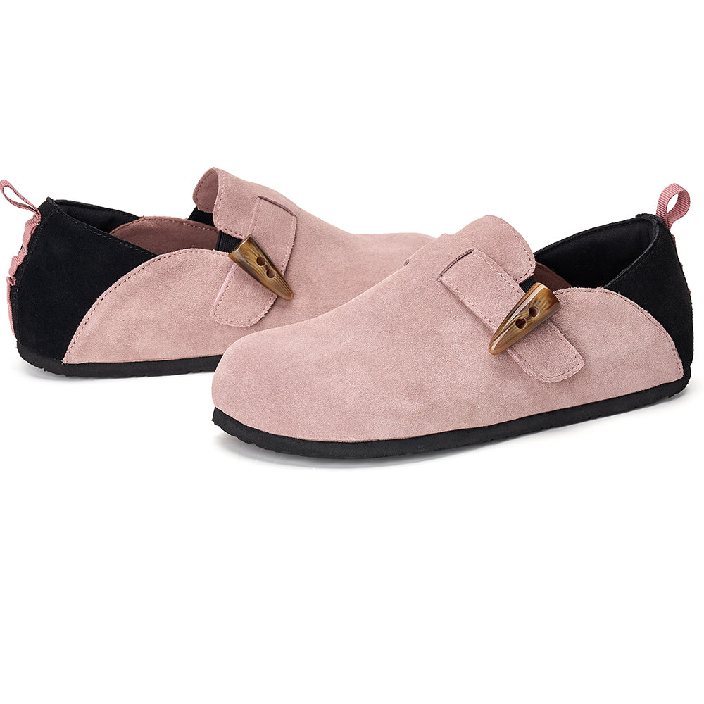 JOY&MARIO Women’s Slip-On Cow Suede Birken Shoes in Pink-77206W