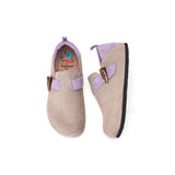 Joy&mario Women’s Slip-On Cow Suede Birken Shoes in Khaki-77206W
