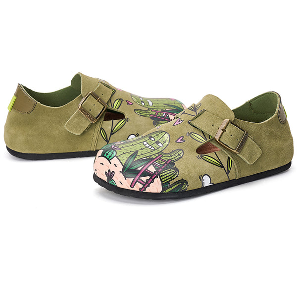 Women’s Slip-On Printed Cow Suede Birken Mule Shoes -77208W