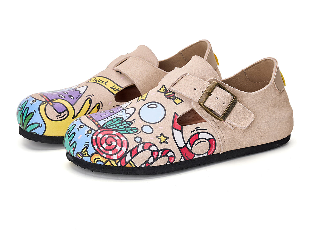 Women’s Slip-On Printed Cow Suede Birken Mule Shoes -77208W