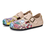Load image into Gallery viewer, JOY&amp;MARIO Women’s Slip-On Printed Cow Suede Birken Shoes in Sand-77208W