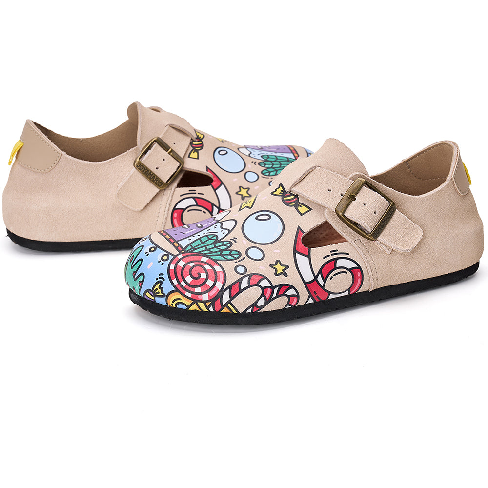 Women’s Slip-On Printed Cow Suede Birken Mule Shoes -77208W