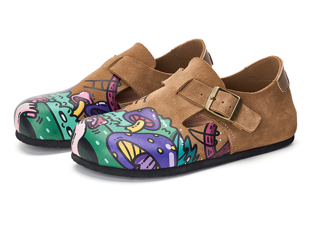 Women’s Slip-On Printed Cow Suede Birken Mule Shoes -77208W