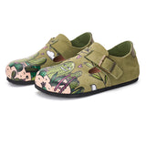 Load image into Gallery viewer, JOY&amp;MARIO Women’s Slip-On Printed Cow Suede Birken Shoes in Green-77208W