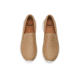 Load image into Gallery viewer, JOY&amp;MARIO Women’s Slip-On Fabric Loafers in Camel-78531W