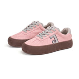 Load image into Gallery viewer, JOY&amp;MARIO Women’s Lace-up Cow Suede Desun Shoes in Pink-83569W