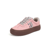 Load image into Gallery viewer, JOY&amp;MARIO Women’s Lace-up Cow Suede Desun Shoes in Pink-83569W