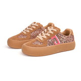 Women’s Lace-up Cow Suede and Glitter German Army Trainers Sneakers-83570W