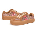 Load image into Gallery viewer, JOY&amp;MARIO Women’s Lace-up Cow Suede and Glitter Desun Shoes in Champagne-83570W