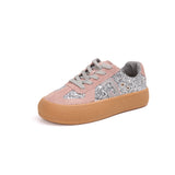 Women’s Lace-up Cow Suede and Glitter German Army Trainers Sneakers-83570W