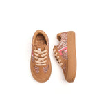 Women’s Lace-up Cow Suede and Glitter German Army Trainers Sneakers-83570W