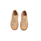 Load image into Gallery viewer, JOY&amp;MARIO Women’s Lace-up Cow Suede and Sequins Desun Shoes in Apricot-83571W