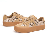 Load image into Gallery viewer, JOY&amp;MARIO Women’s Lace-up Cow Suede and Sequins Desun Shoes in Apricot-83571W