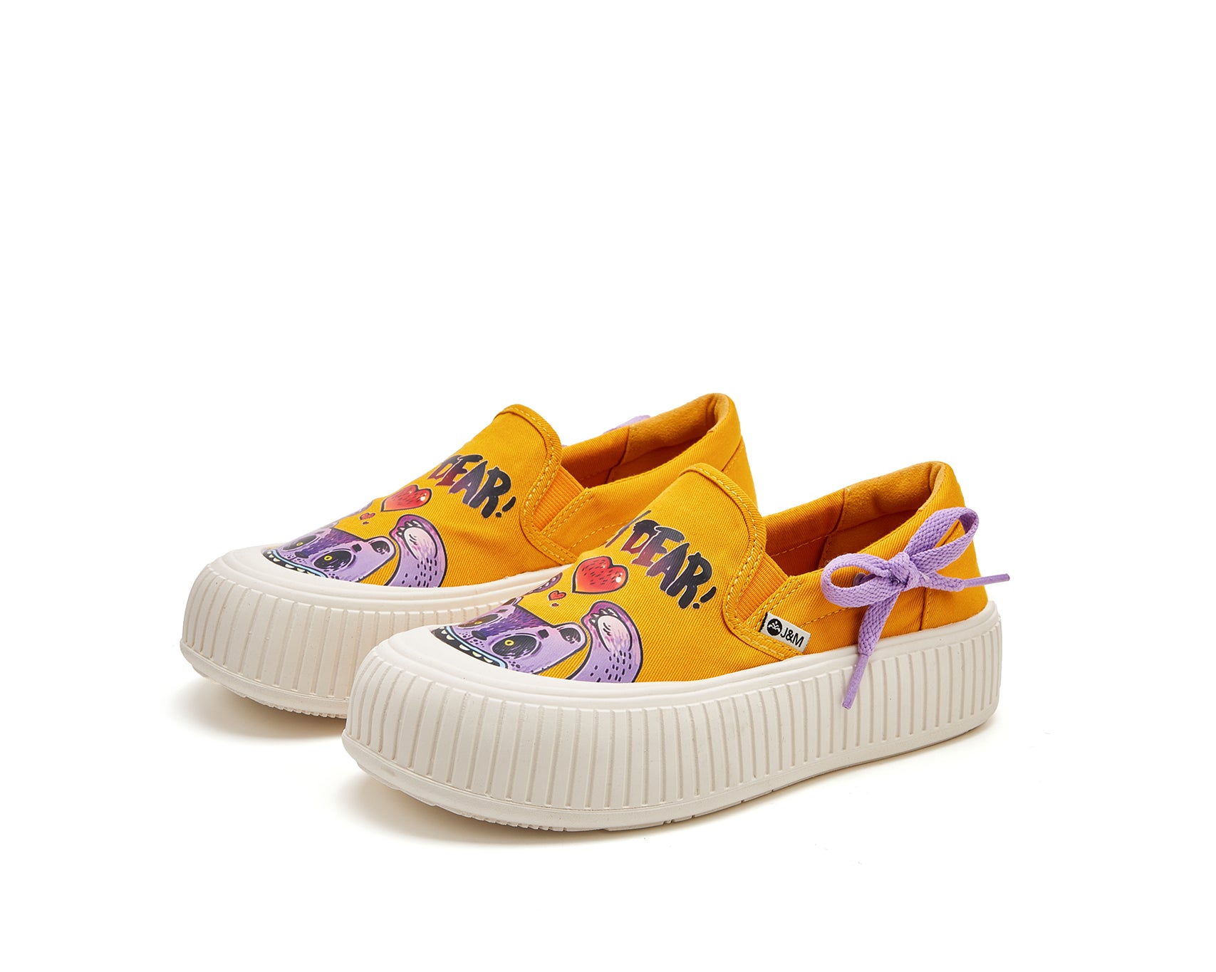 JOY&MARIO Women’s Slip-On Fabric Loafers in Yellow-65281W