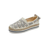Load image into Gallery viewer, JOY&amp;MARIO Handmade Women’s Slip-On Espadrille Canvas Loafers in Ivory-51396W
