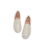 JOY&MARIO Women’s Slip-On  Glitter Loafers in Beige-76316W