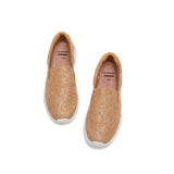 JOY&MARIO Women’s Slip-On  Glitter Loafers in Beige-76316W