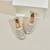 Load image into Gallery viewer, JOY&amp;MARIO Handmade Women’s Slip-On Espadrille Canvas Loafers in Ivory-51396W