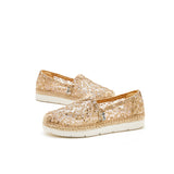 Load image into Gallery viewer, JOY&amp;MARIO Handmade Women’s Slip-On Espadrille Mesh Loafers in Gold-52108W