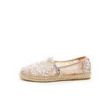 Load image into Gallery viewer, JOY&amp;MARIO Handmade Women’s Slip-On Espadrille Sequin Mesh Loafers in Pink-05328W