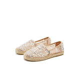 Load image into Gallery viewer, JOY&amp;MARIO Handmade Women’s Slip-On Espadrille Sequin Mesh Loafers in Silver-05328W