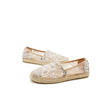 Load image into Gallery viewer, JOY&amp;MARIO Handmade Women’s Slip-On Espadrille Sequin Mesh Loafers in Pink-05328W