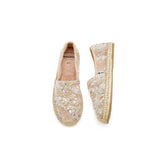 Load image into Gallery viewer, JOY&amp;MARIO Handmade Women’s Slip-On Espadrille Sequin Mesh Loafers in Silver-05328W