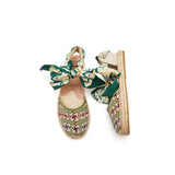 Load image into Gallery viewer, JOY&amp;MARIO Handmade Women’s Slip-On Espadrille Fabric Loafers Flats Sandal in Green-05332W