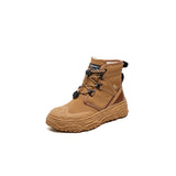 Women's Action Leather Lace-up Snow Boots in Camel-65697W