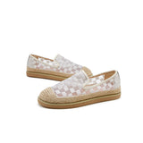 Load image into Gallery viewer, JOY&amp;MARIO Handmade Women’s Slip-On Espadrille Mesh Loafers Flats in Apricot-69231W