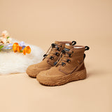 Load image into Gallery viewer, JOY&amp;MARIO Women&#39;s action leather lace-up snow boots in Camel-65697W