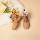 Women's Action Leather Lace-up Snow Boots in Camel-65697W