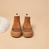 Women's Cow Suede Slip-on Snow Boots-65708W