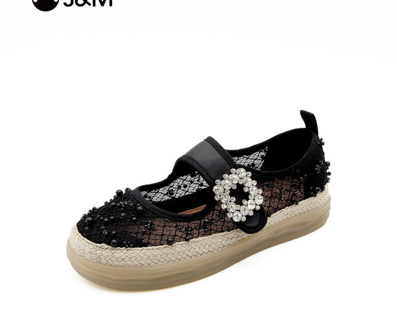 Joy&mario Women’s Slip-on Woven Mesh Loafers Shoes-66189W