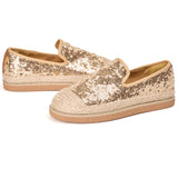 Handmade Women’s Slip-On Espadrille Sequins Mesh Loafers-69280W