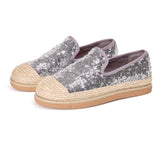 Handmade Women’s Slip-On Espadrille Sequins Mesh Loafers-69280W