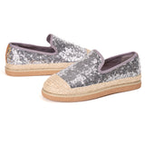 Handmade Women’s Slip-On Espadrille Sequins Mesh Loafers-69280W