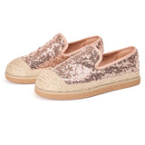 Handmade Women’s Slip-On Espadrille Sequins Mesh Loafers-69280W