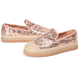 Handmade Women’s Slip-On Espadrille Sequins Mesh Loafers-69280W