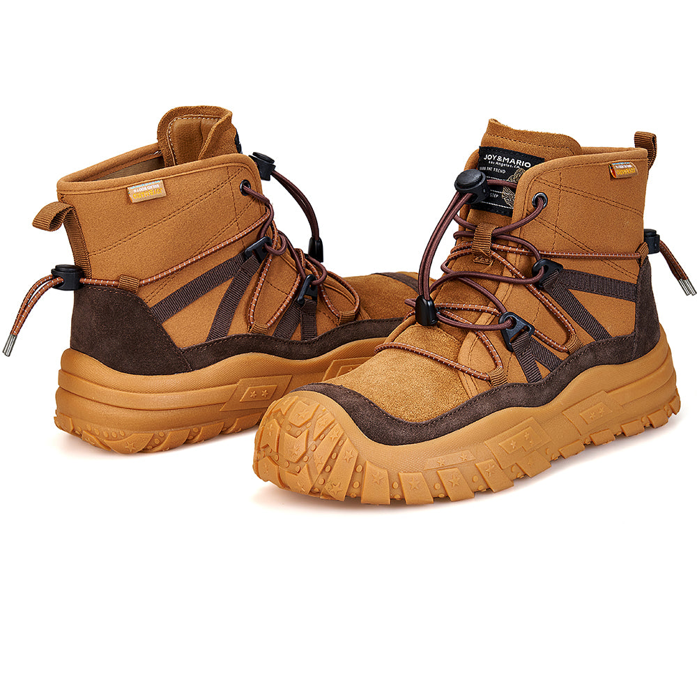JOY&MARIO Women's Leather Slip-on Boots in Camel-65977W